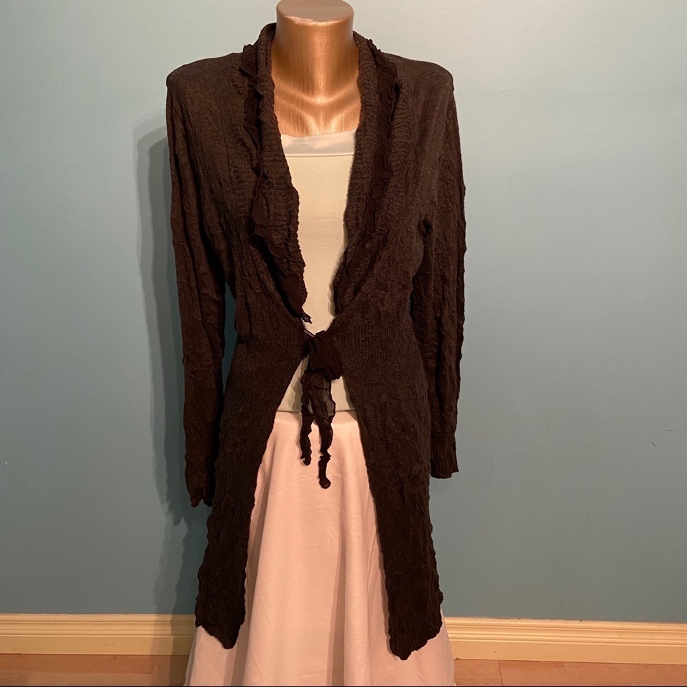 Aprico crinkled cardigan sweater